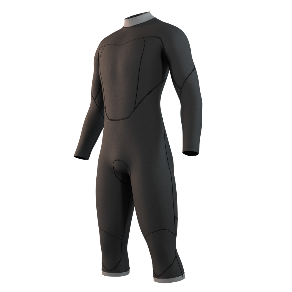 Mystic Brand Longarm 3/2mm Neoprenanzug Herren Schwarz Rückenreißverschluss 3