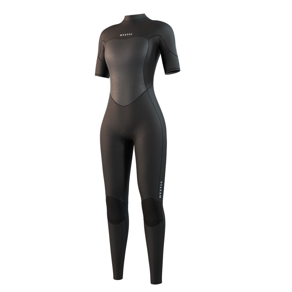 Mystic Brand Shortarm 3/2mm Neoprenanzug Damen Schwarz Rückenreißverschluss foto 1