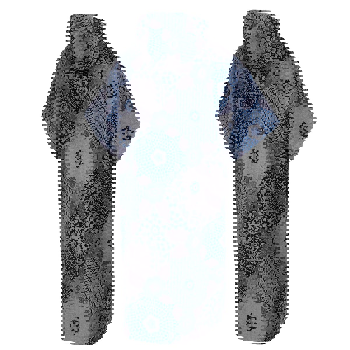 Mystic Poncho Velours AOP unisex blau / schwarz 5