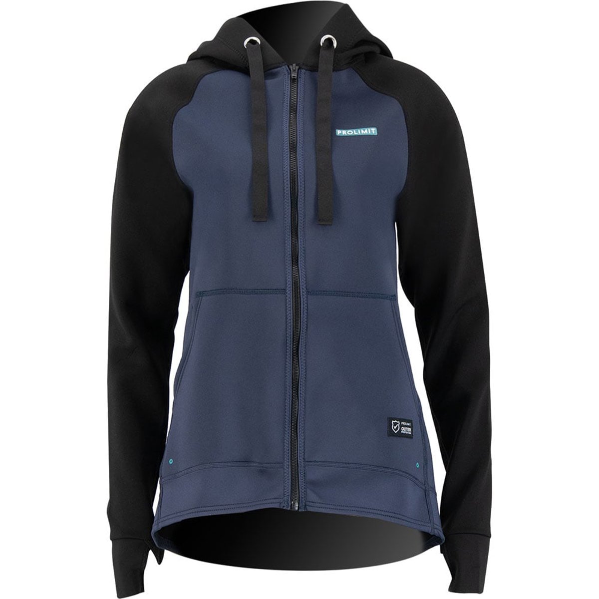 Prolimit sup Neopren Hoodie Damen mit Reißverschluss 1,5mm Schwarz Schwarz 5