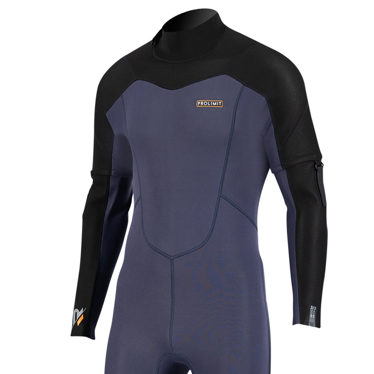 Prolimit Raider fullsuit mit abnehmbaren Ärmeln 3/2 Backzip Navy/Schwarz 5