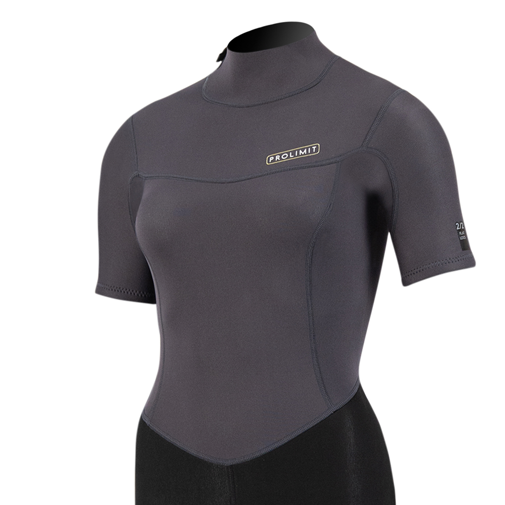 Prolimit Edge Shorty 2/2 Rückenreißverschluss schwarz Damen Neoprenanzug schwarz 3