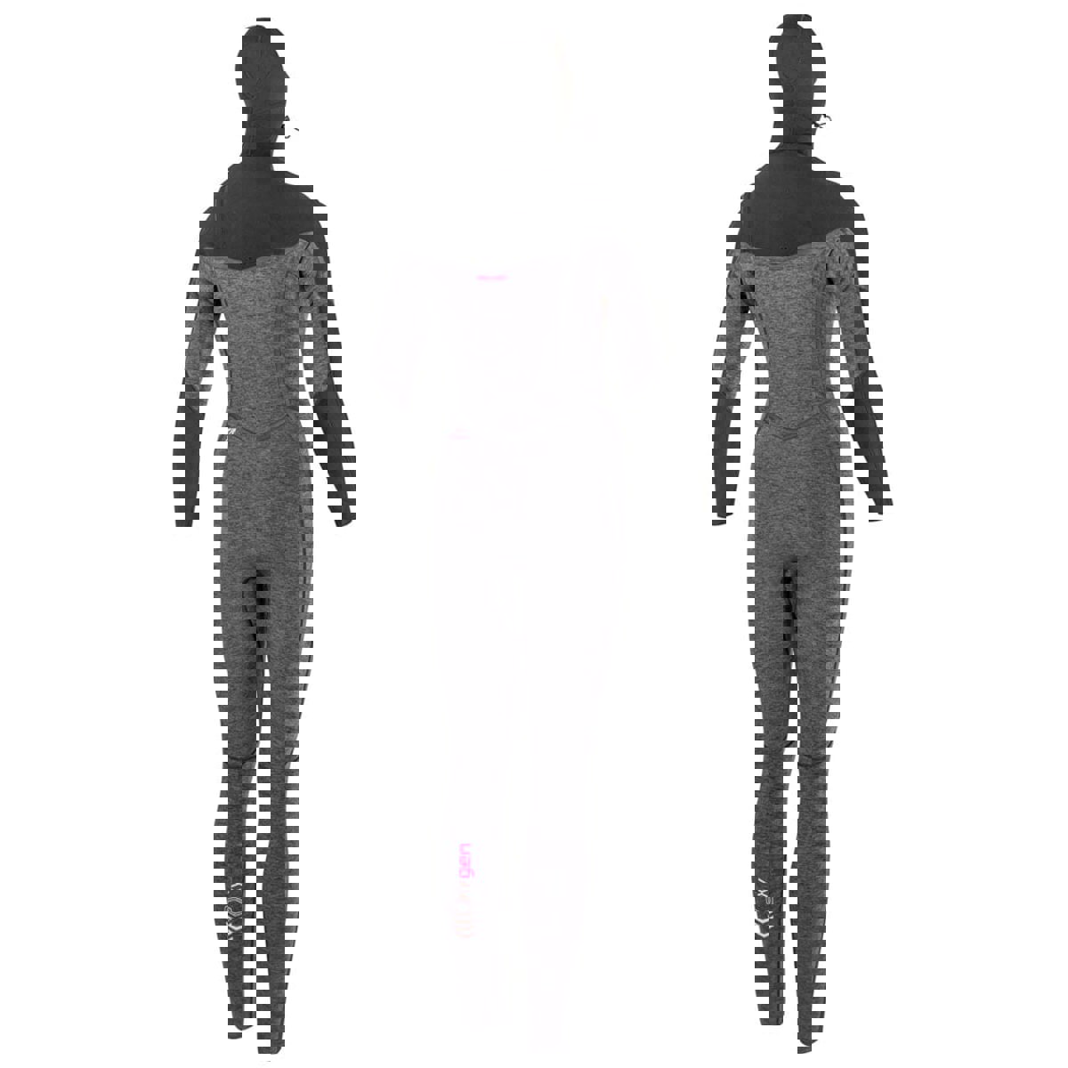 Prolimit Oxygen hooded steamer Free-X 6/4 mm Brustreißverschluss Damen Schwarz/Grau/Wein 6