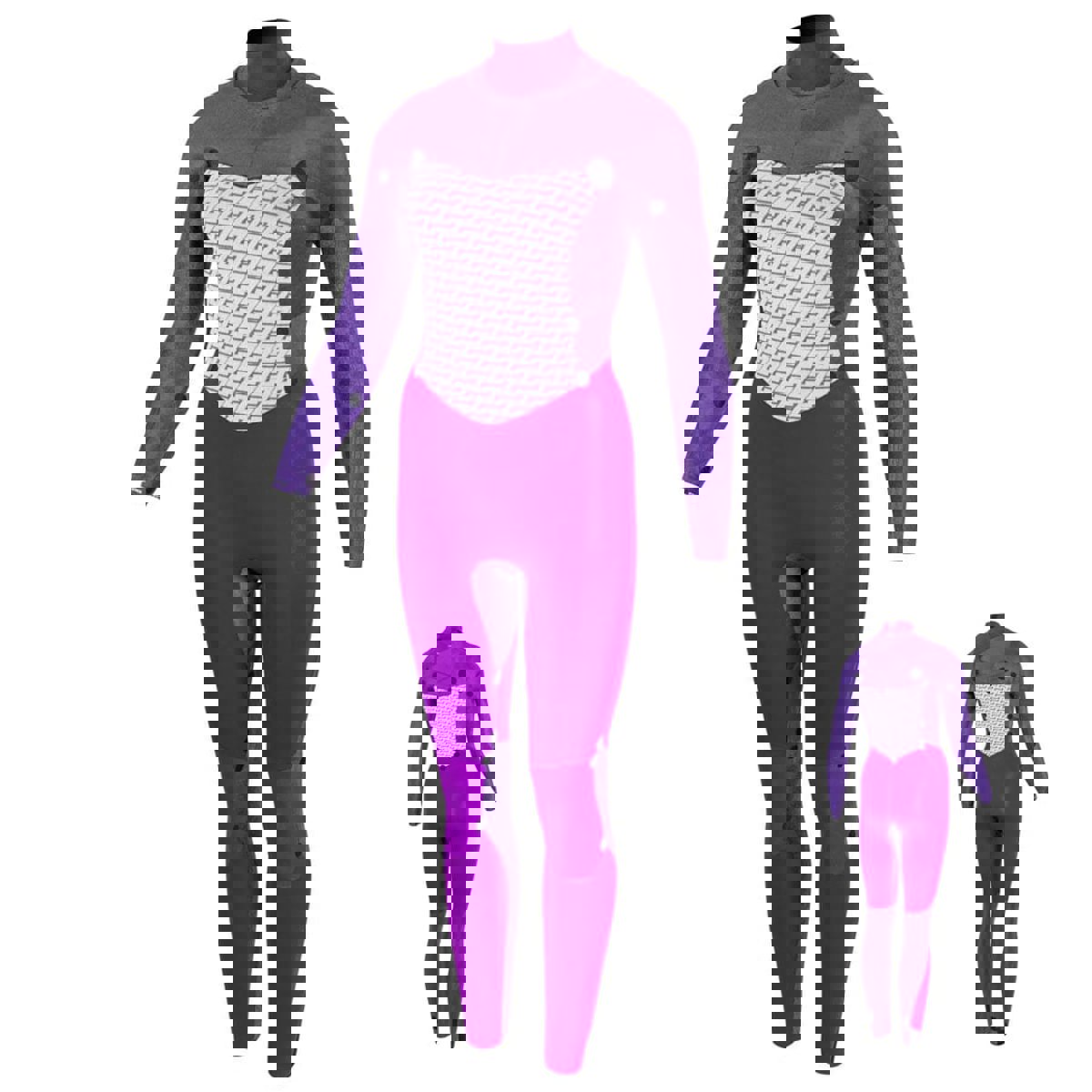 Prolimit Fire steamer Freezip 4/3 mm Grauer Brustreißverschluss Damen Neoprenanzug 7