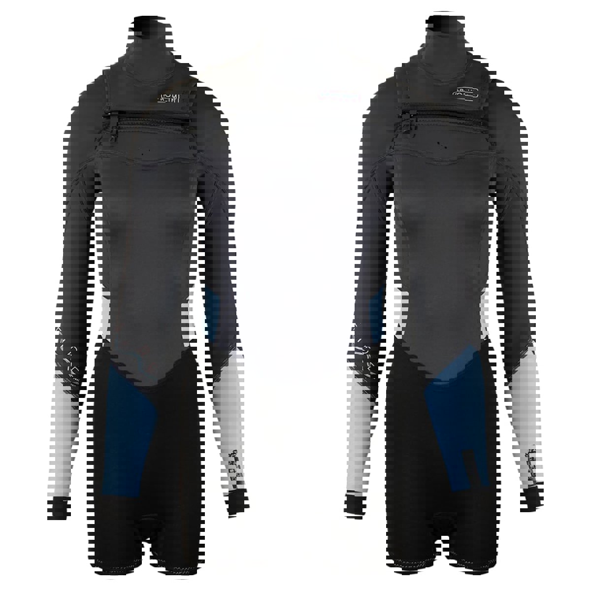 Prolimit Fire Langarm-Shorty Freezip 3/2 mm Brustreißverschluss Schwarz/Grau/Blau Damen 7