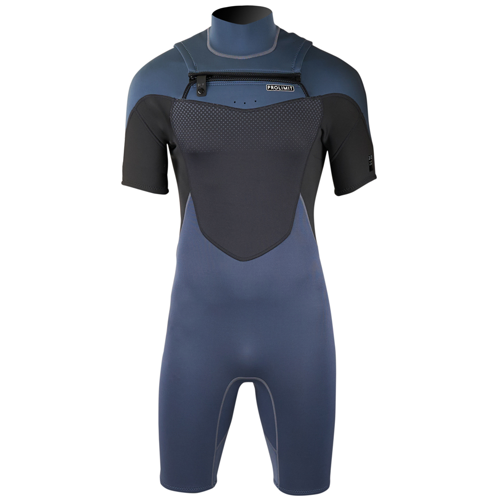 Prolimit Fusion Shorty Freezip 2/2 mm Brustreißverschluss Herren-Wetsuit Misty Blau foto 1