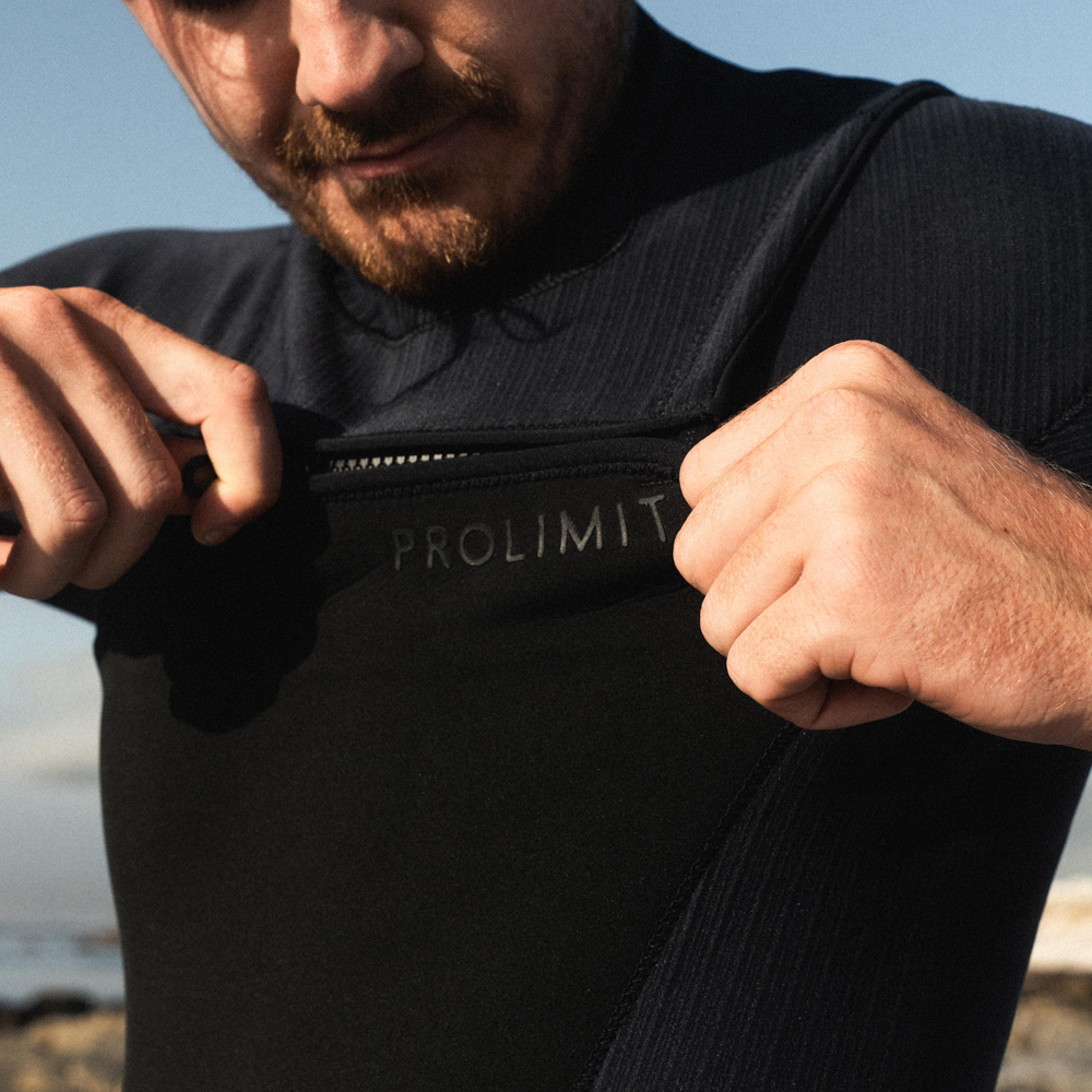Prolimit Predator Fullsuit 3/2 mm Neoprenanzug Herren Brustreißverschluss schwarz 4
