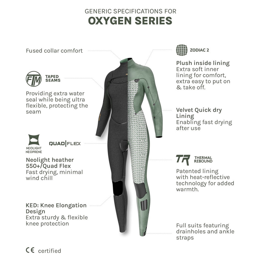 Prolimit Oxygen Steamer Freezip 5/4 mm Damen Schwarz/Grau 7