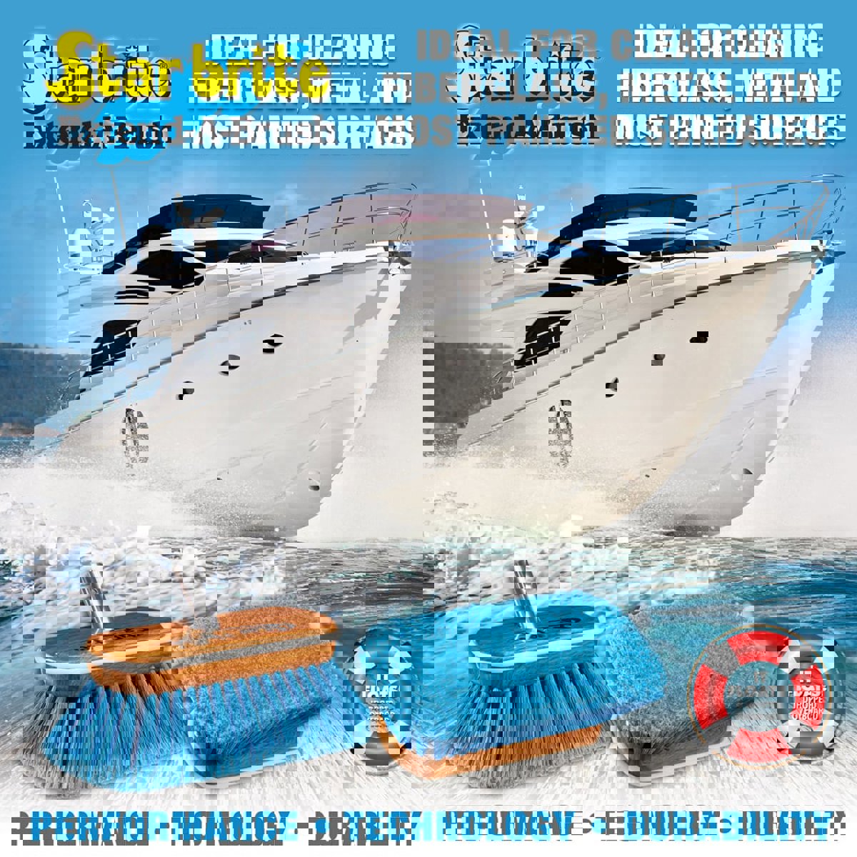 Starbrite Deluxe synthetische Holzbürste 20 cm medium neu 7