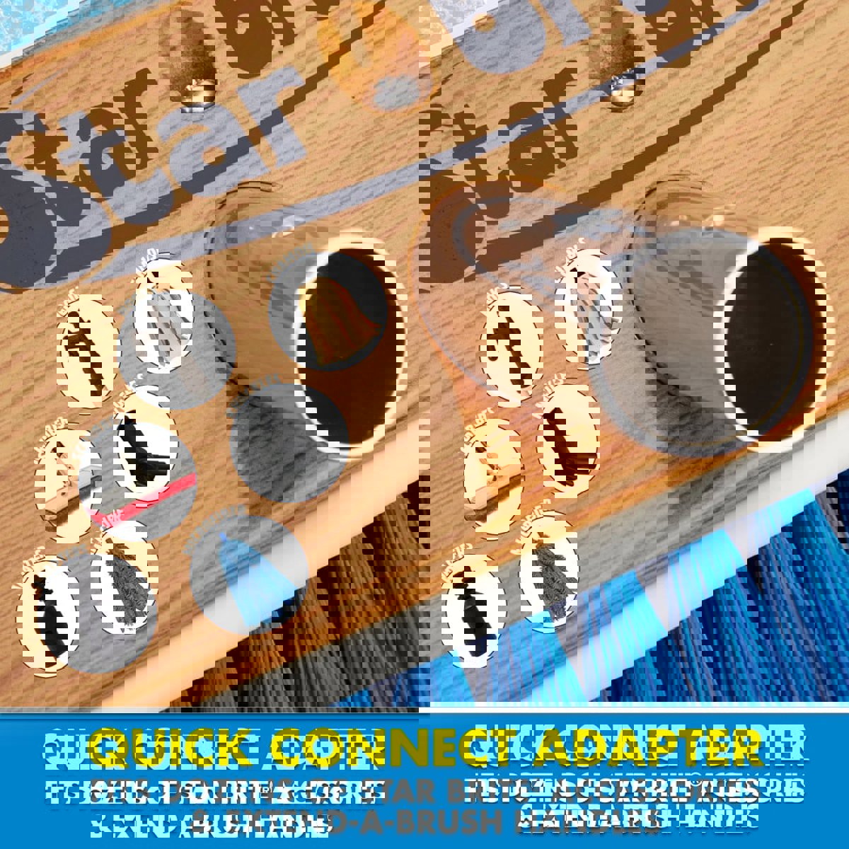 Starbrite Deluxe synthetische Holzbürste 20 cm medium neu 9