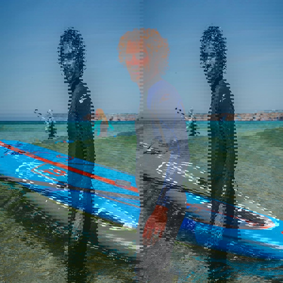 Oneill Reactor-2 3/2 Rückenreißverschluss-Ganzanzug für Herren Schwarz/Blau 6