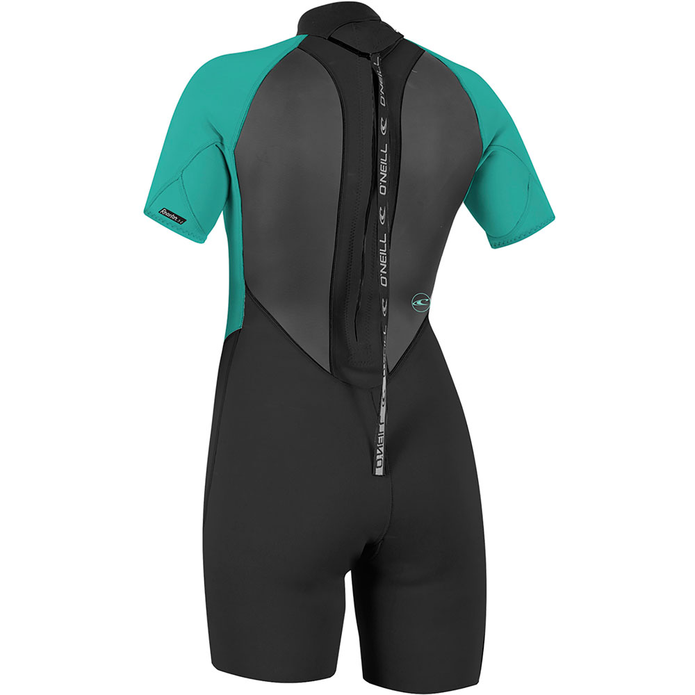 Oneill Reaktor-2 2mm Rückenreißverschluss Shorty Damen Schwarz/Blau 4