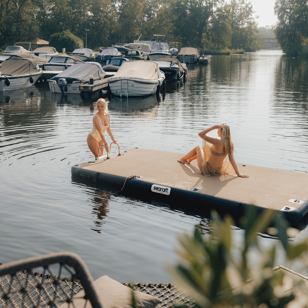 SeaRaft Teak Deck Schwarz Medium Aufblasbares Plattform 4