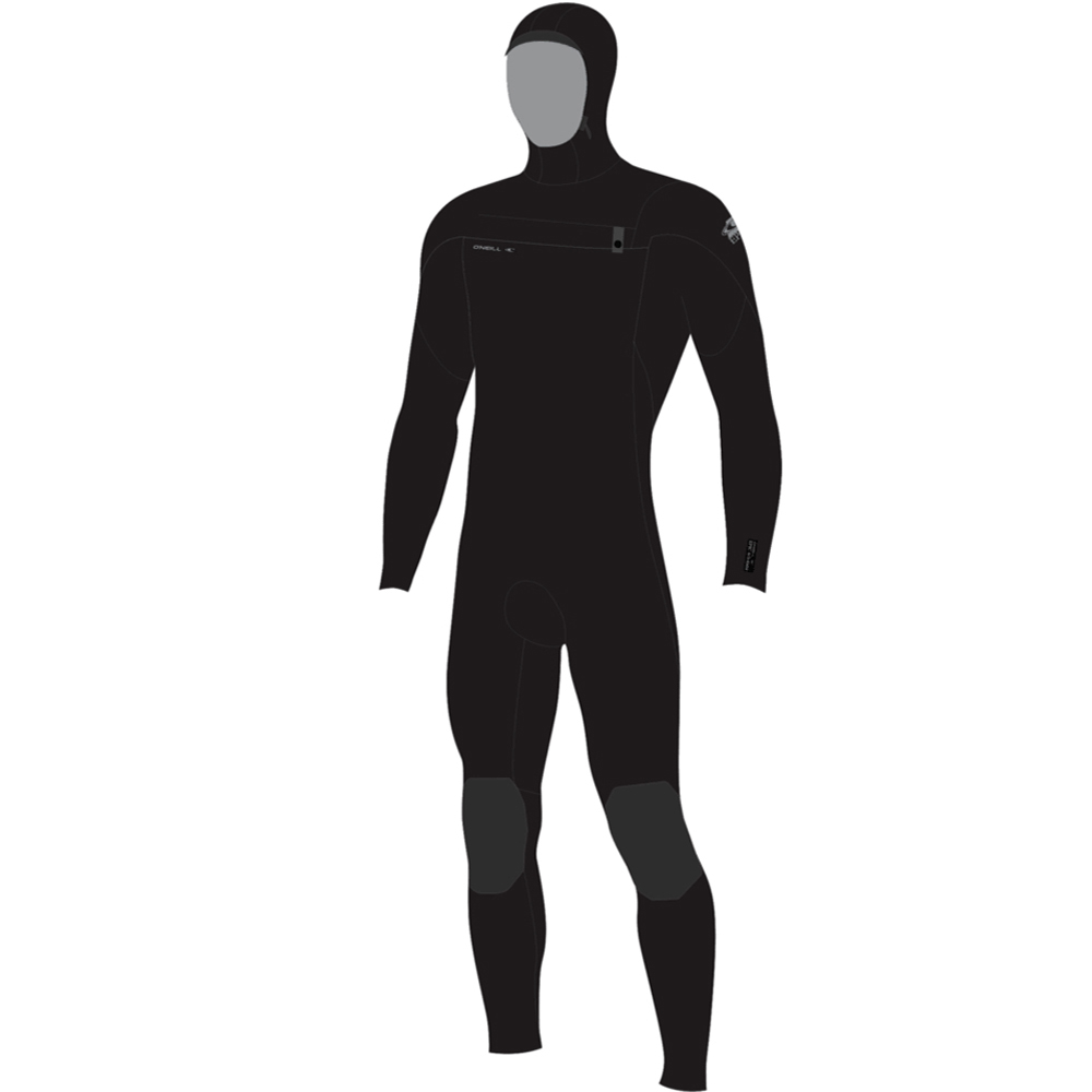 Oneill Epic Fullsuit 6/4 Brustreißverschluss schwarz mit Kapuze foto 1