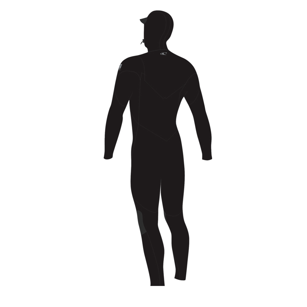 Oneill Epic Fullsuit 6/4 Brustreißverschluss schwarz mit Kapuze 2