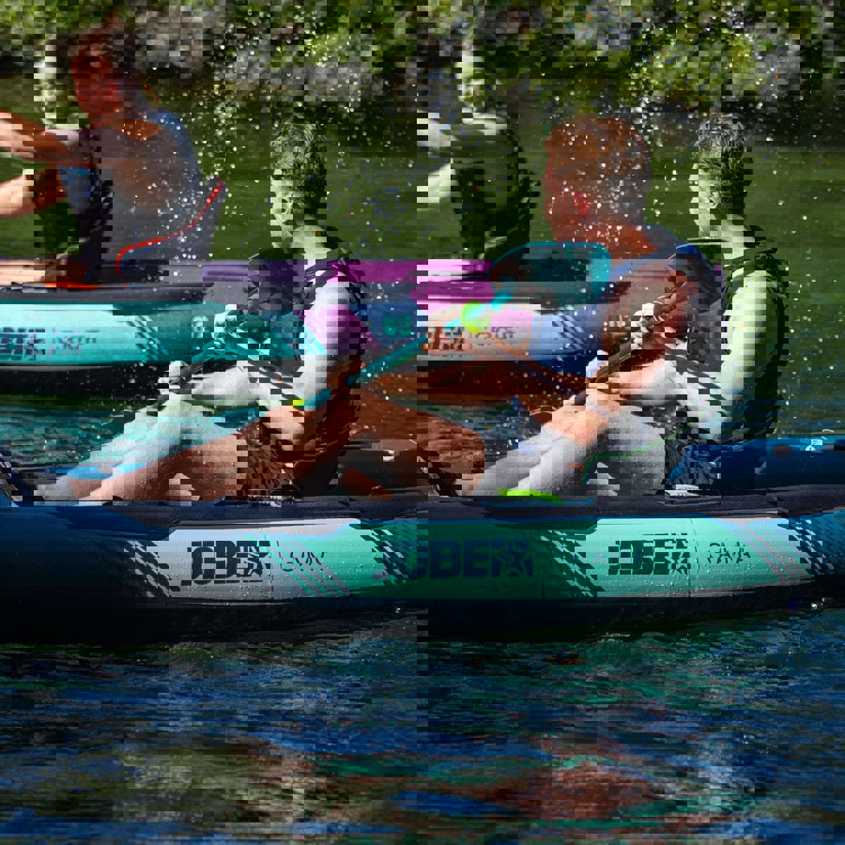 Jobe Gama 12.0 aufblasbares Kajak Grün Sparpaket 15