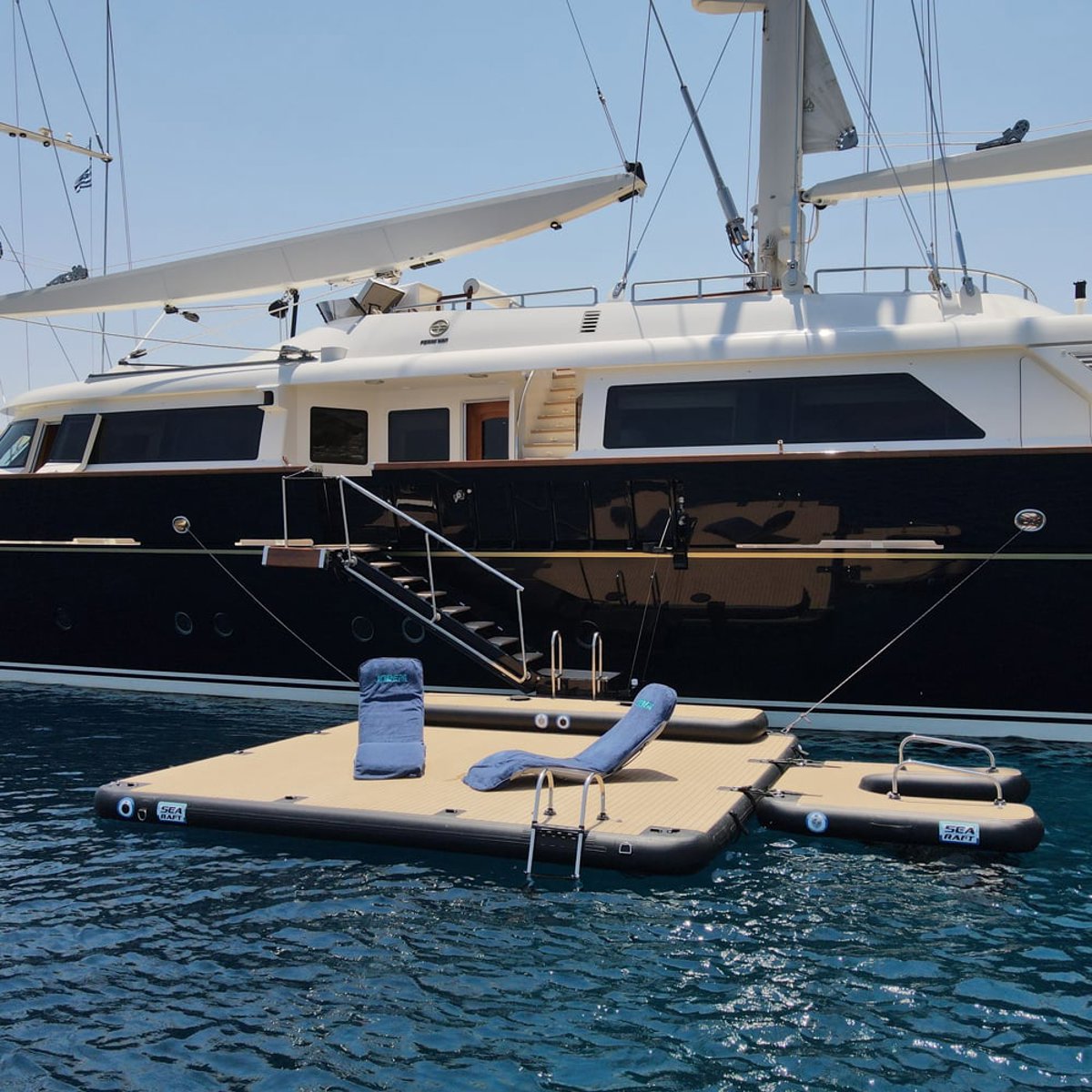 SeaRaft Diamond Deck Grau Large Aufblasbares Plattform 25