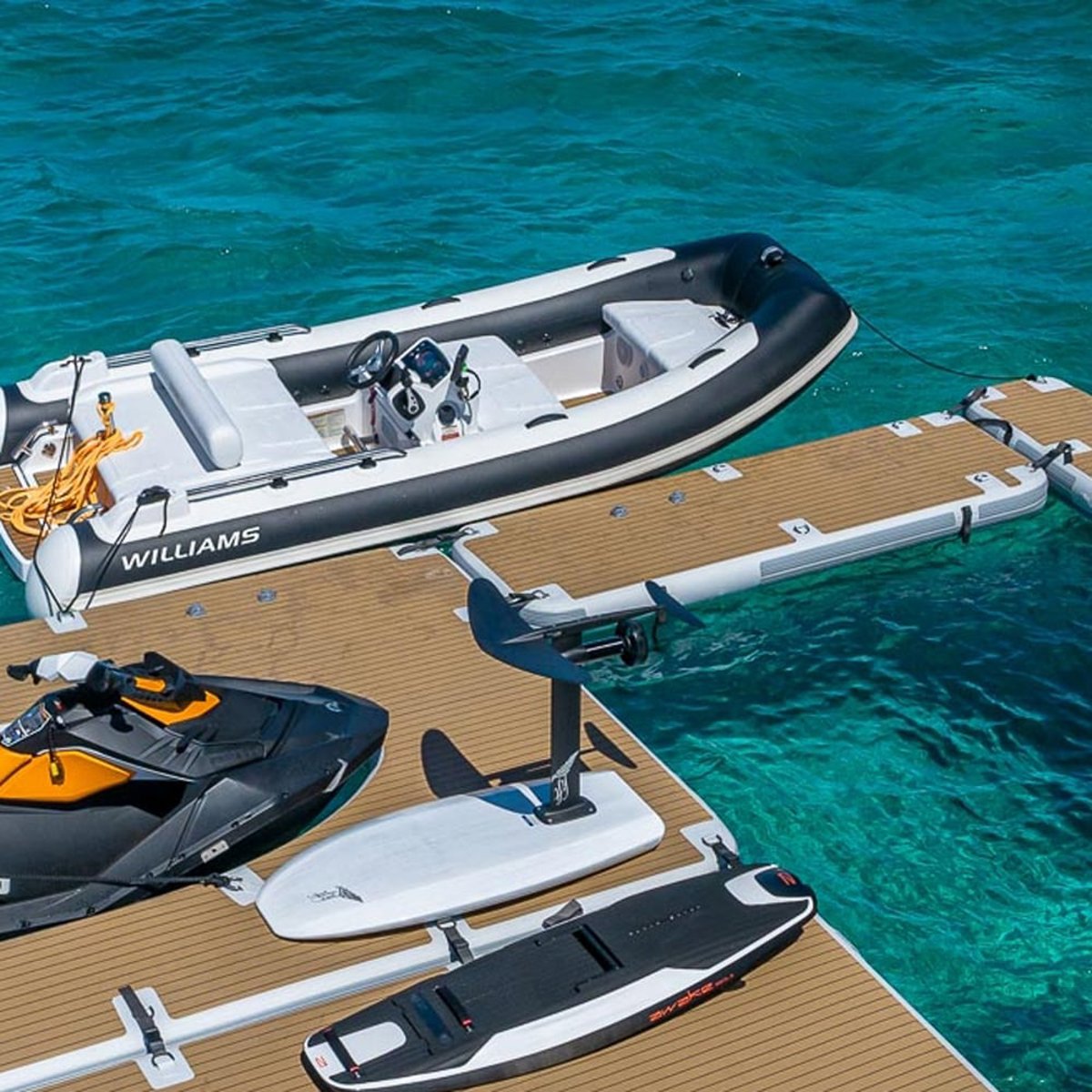 SeaRaft Teak Deck Grau Large Aufblasbares Plattform 33