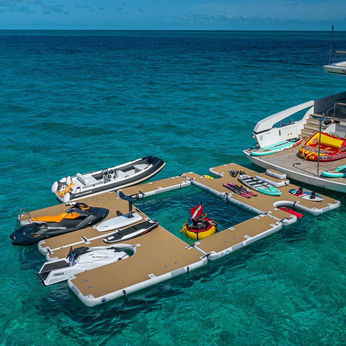 SeaRaft Teak Deck Grau X-Large Aufblasbares Plattform 24