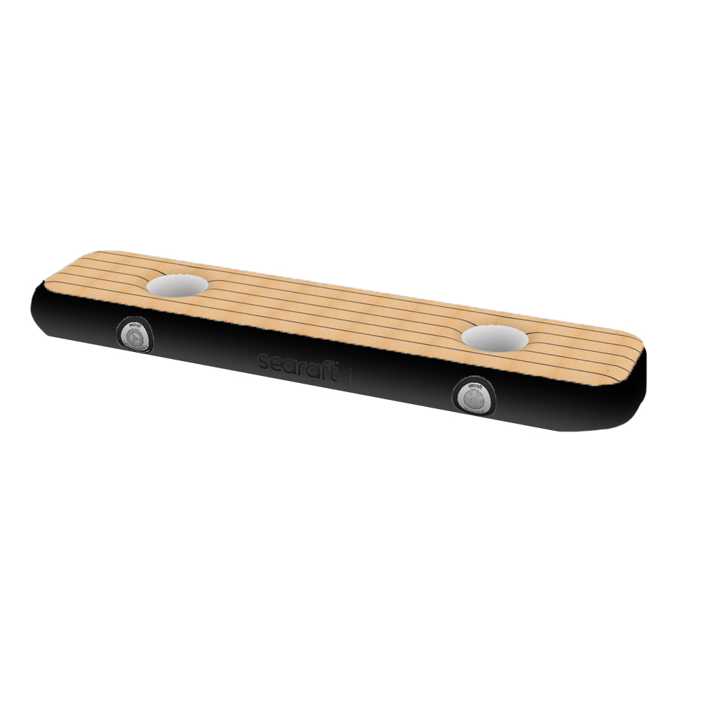 SeaRaft Airstep Transom Bumper Medium Teak Deck Schwarz foto 1
