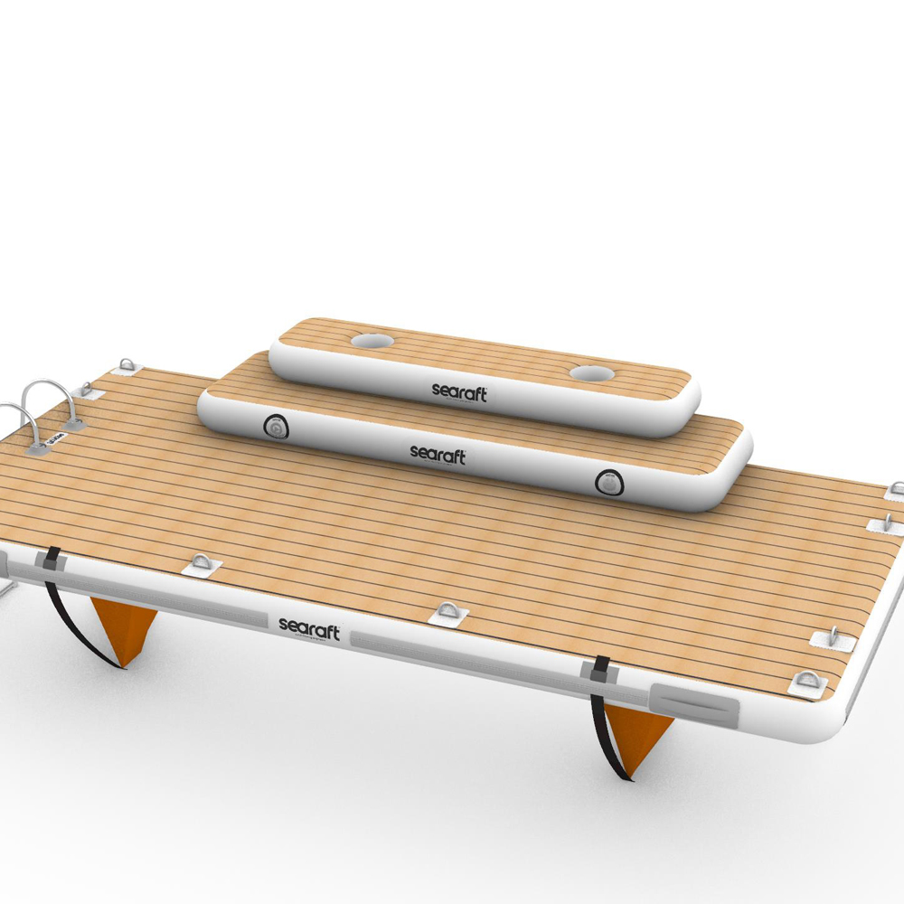 SeaRaft Airstep Transom Bumper Medium Teak Deck Grau 2