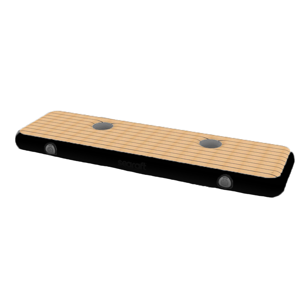 SeaRaft Airstep Transom Bumper Large Teak Deck Schwarz foto 1