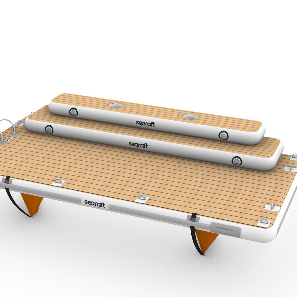 SeaRaft Airstep Transom Bumper X-Large Teak Deck Grau 2