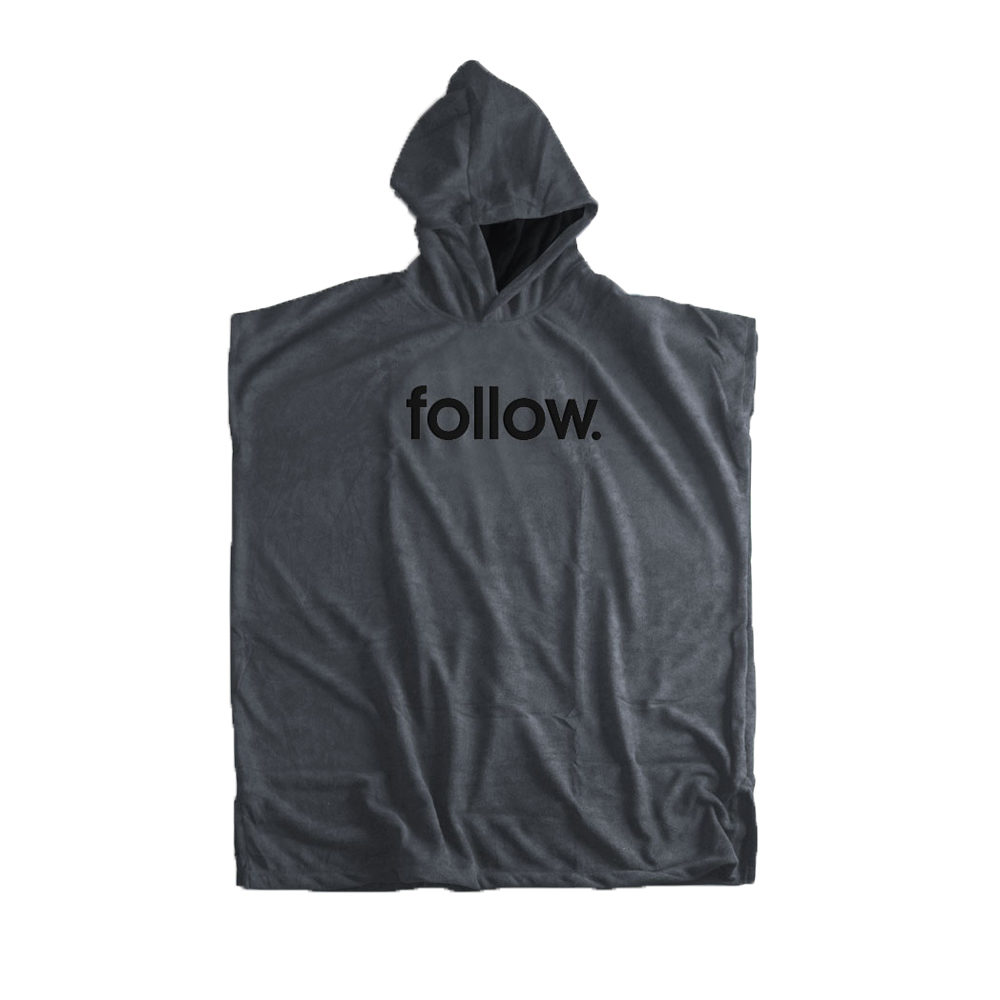 Follow Kapuzenhandtuch Poncho Towelie grau unisex foto 1