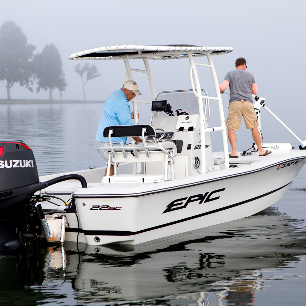 Fishmaster original T-Top weiß mit schwarzem Segeltuch 17