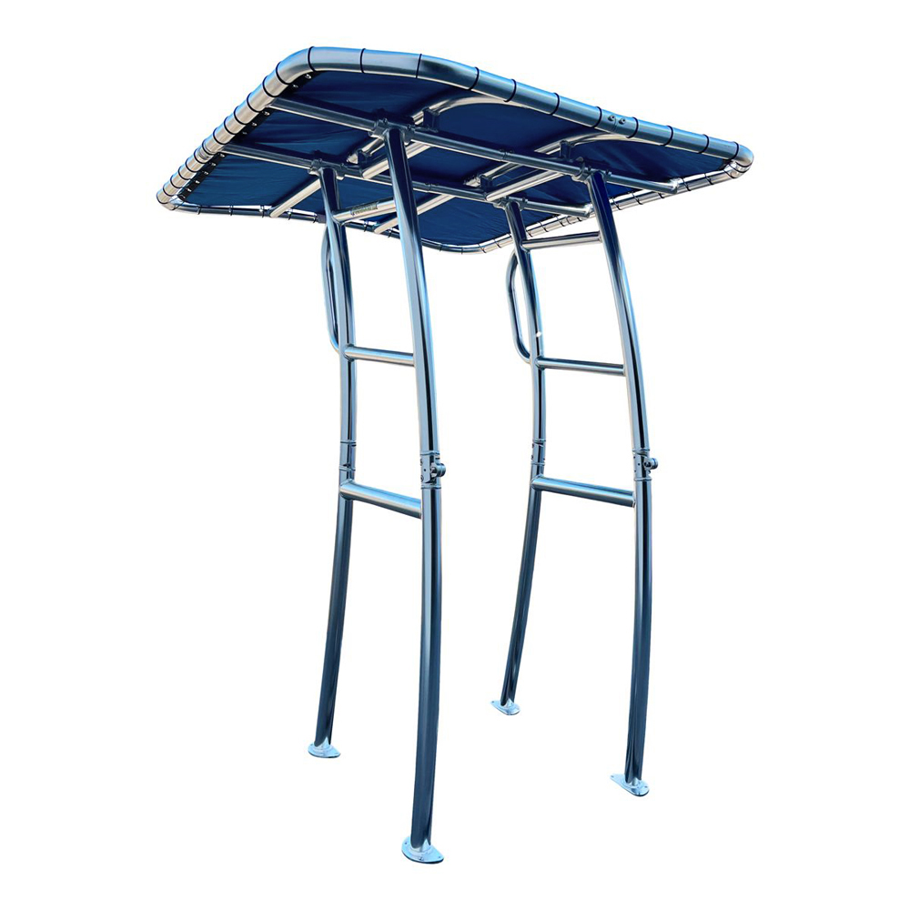 Fishmaster pro T-Top poliert mit Marineblauem Segeltuch foto 1