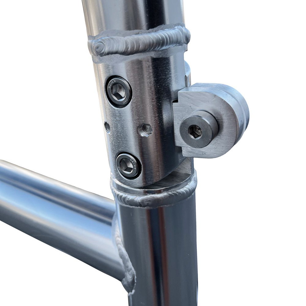 Fishmaster Pro T-Top poliert mit blauem Segeltuch 9