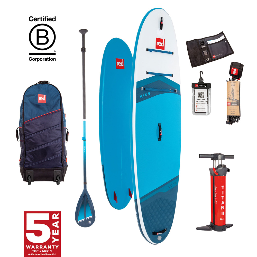 red paddle Ride CT 10.6 ensemble de sup gonflable bleu foto 1