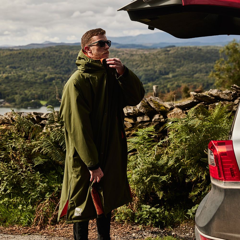 red paddle Pro Change Jacket poncho à manche longues vert 5