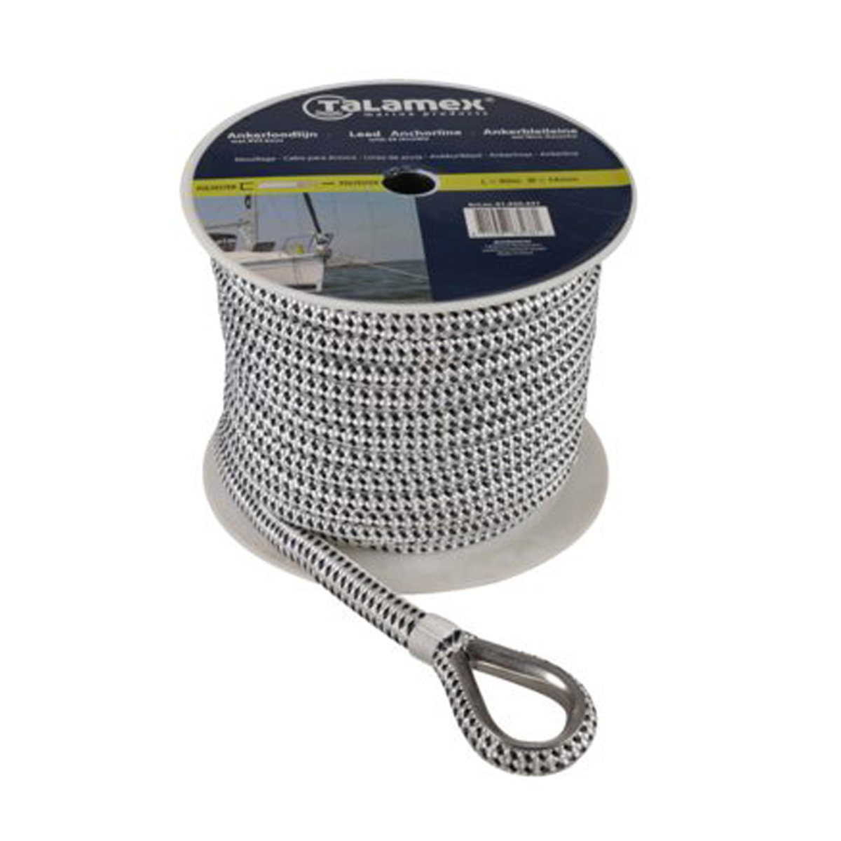 Talamex ligne d'ancrage polyester tressée avec plomb 10mm x 20m foto 1
