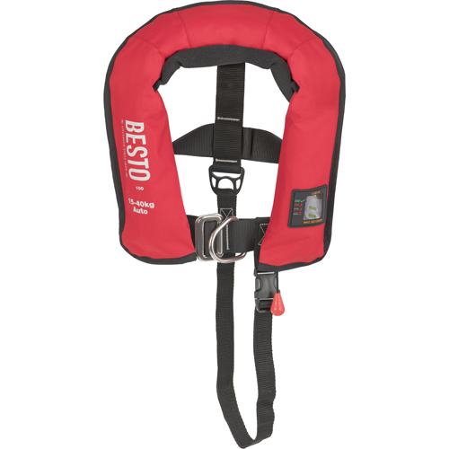 Besto gilet de sauvetage automatique pro junior 100N rouge 15-40kg foto 1