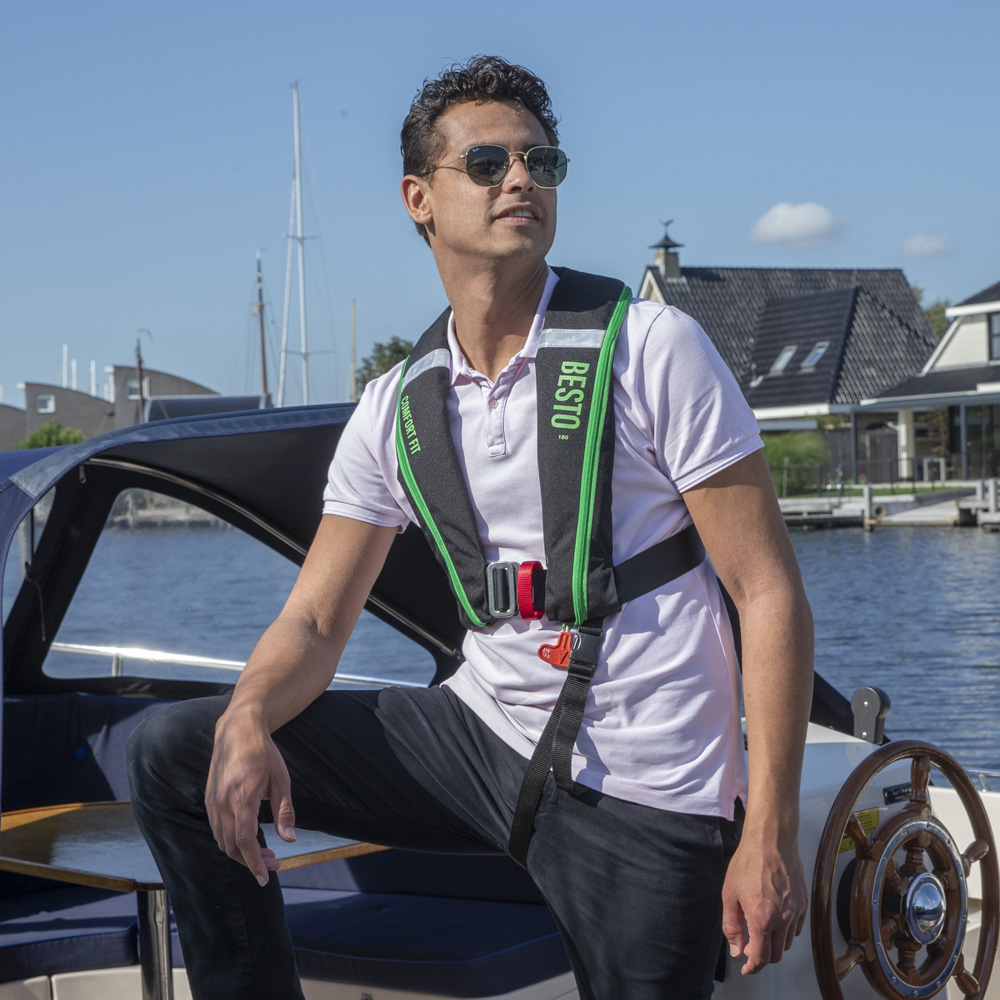 Besto Gilet de sauvetage automatique confort fit 180N mh noir/vert 4