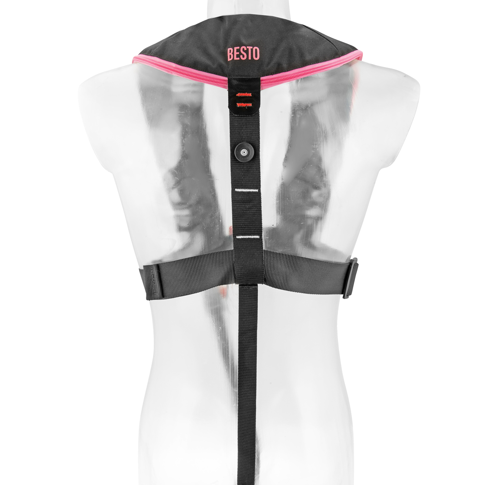 Besto Gilet de sauvetage automatique de comfort fit 180N mh noir/rose 3