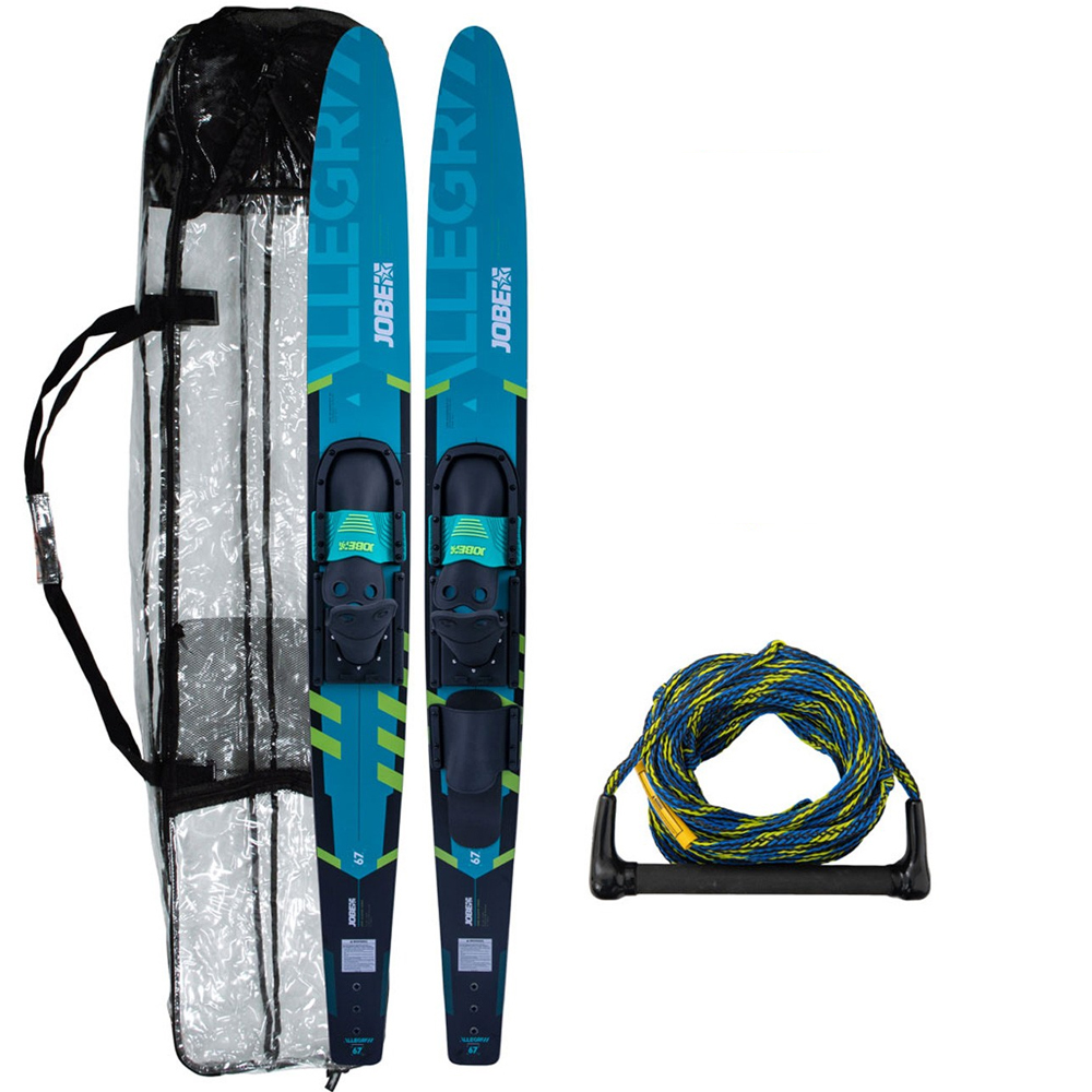 Allegre ensemble de ski nautique 67'' teal avec corde de ski nautique et sac
