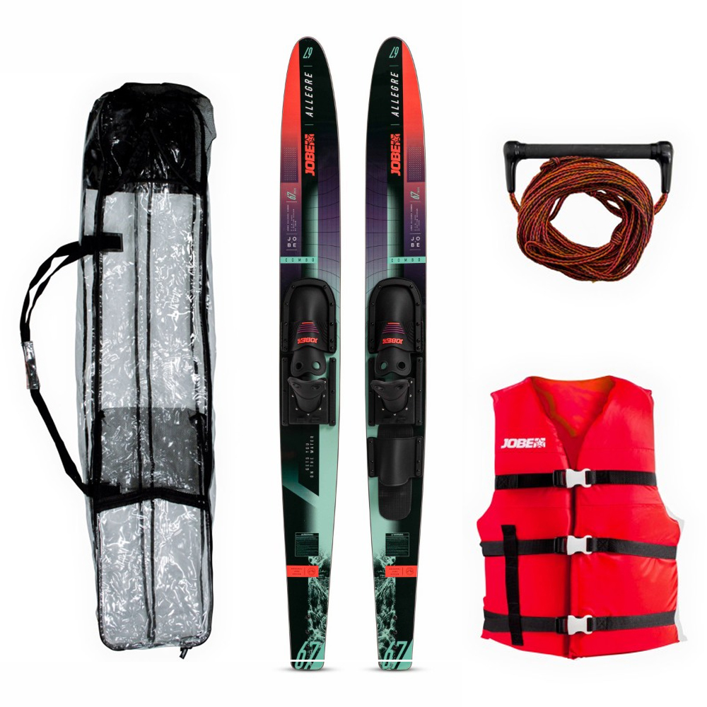 Allegre Combo Ensemble de ski nautique 67 pouces rouge