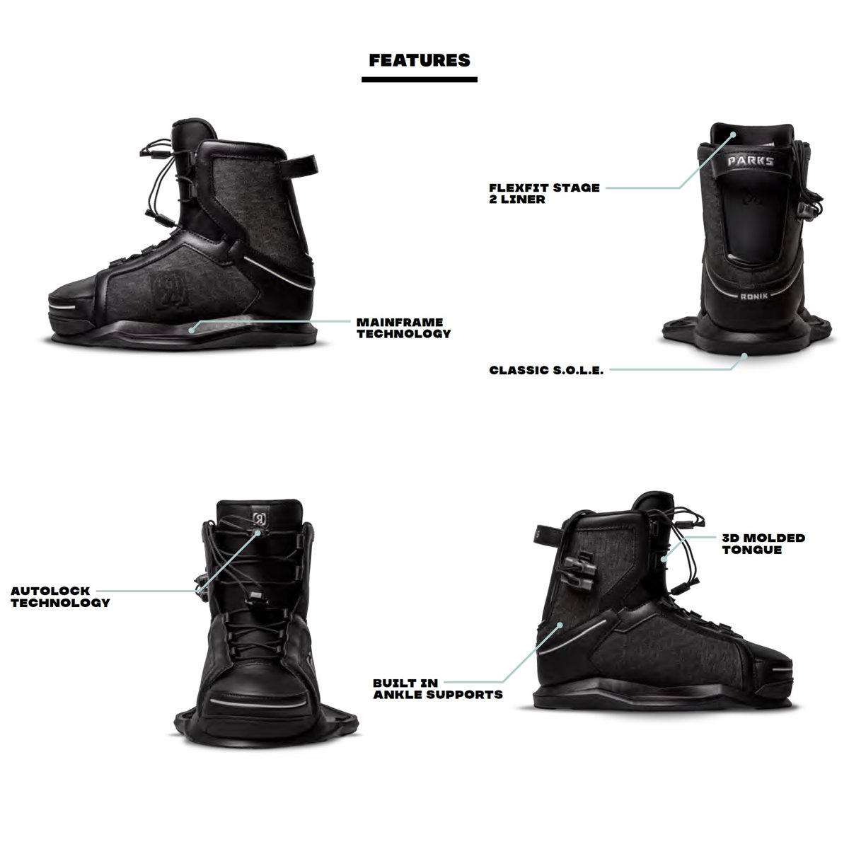 Ronix Parks chausses de wakeboard 3