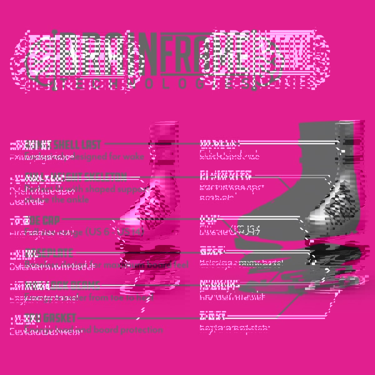 Ronix Supreme 137 cm ensemble de wakeboard avec chausses Supreme BOA 19