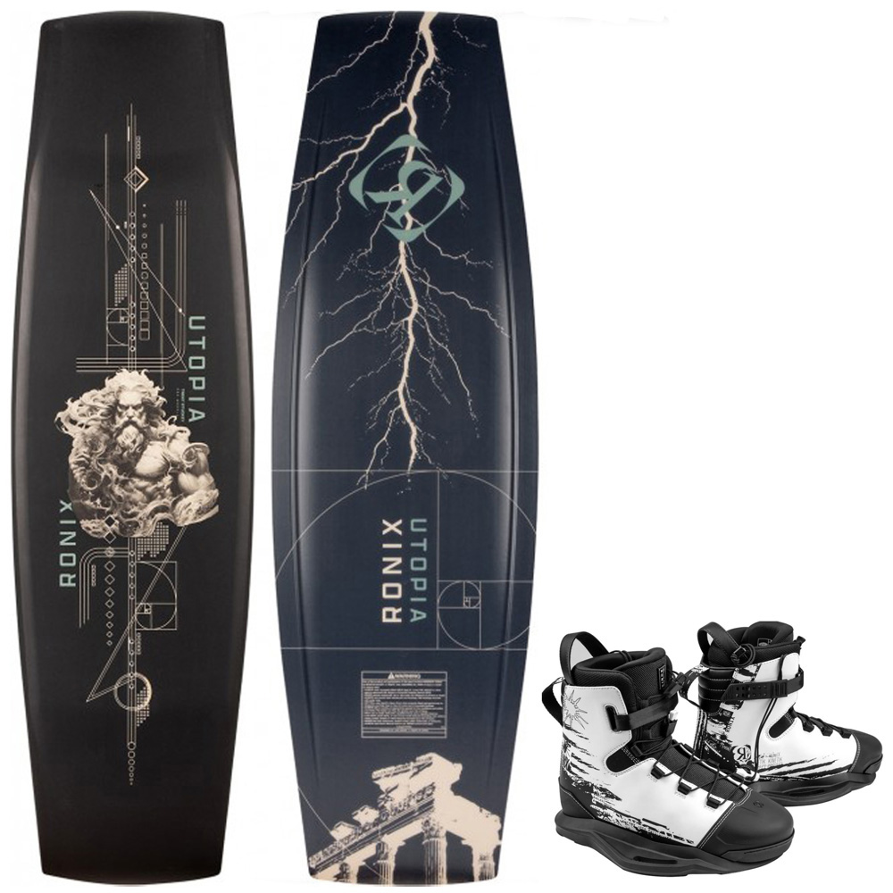 Ronix Utopia 147 cm ensemble de wakeboard avec chausses Kinetik foto 1