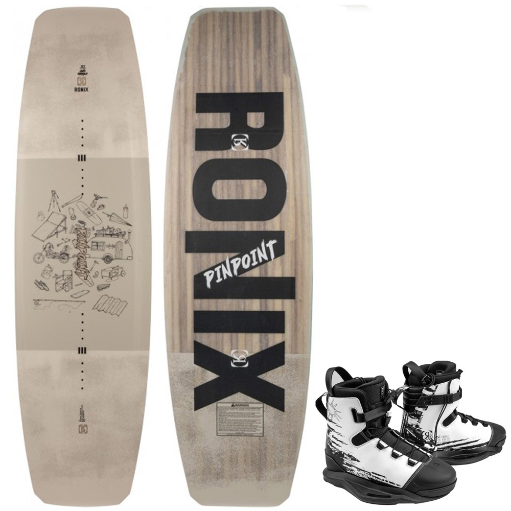 Ronix Pinpoint 152 cm ensemble de wakeboard avec chausses Kinetik foto 1