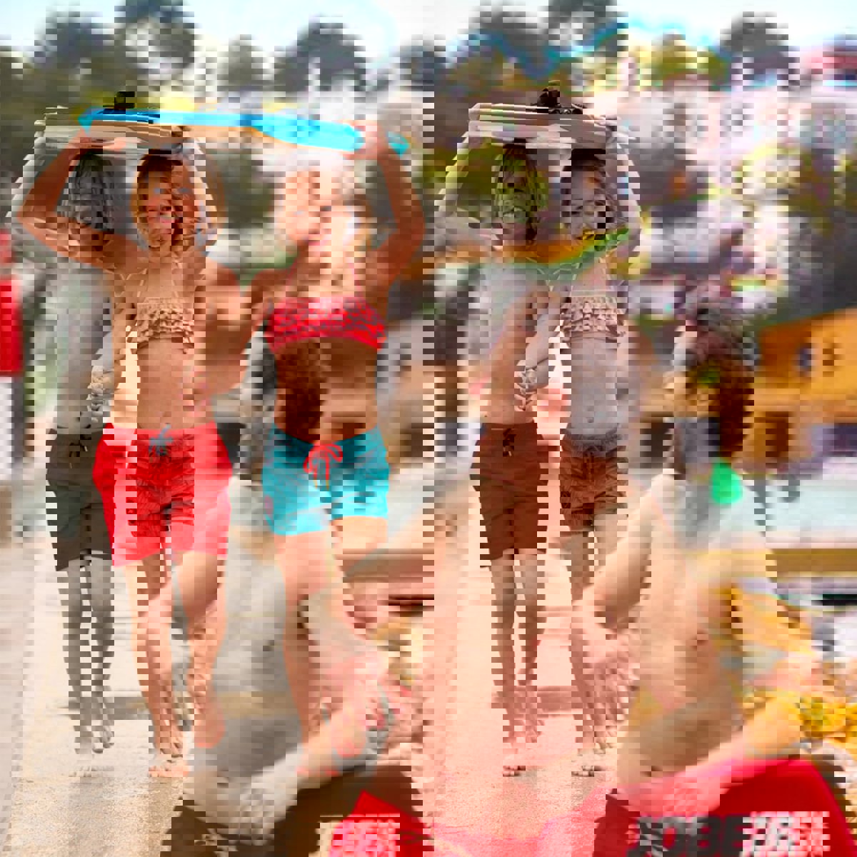 Jobe Short de bain garçon rouge 15