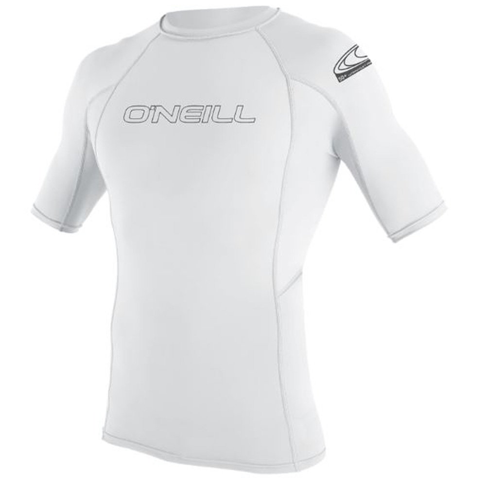 l'homme blanc à manches courtes rash guard