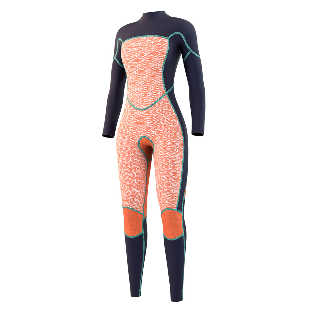 Mystic Diva Fullsuit 3/2mm bleu nuit double fermeture avant combinaison femme 3