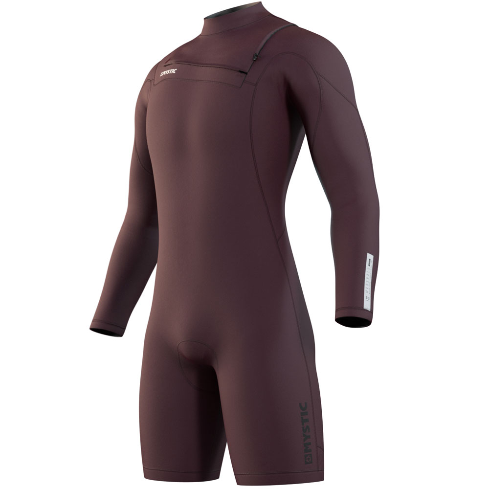 Marshall Shorty manches longues 3/2mm rouge merlot zip avant combinaison homme