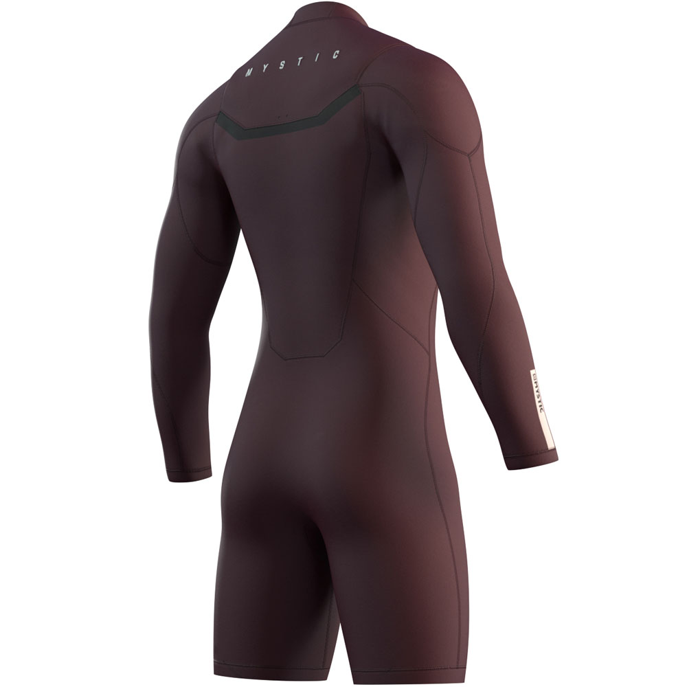 Marshall Shorty manches longues 3/2mm rouge merlot zip avant combinaison homme