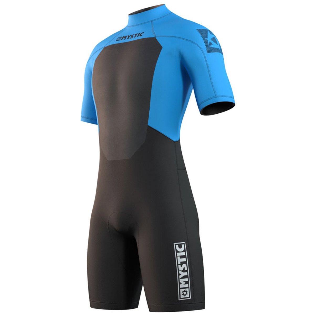 Mystic Brand Shorty 3/2mm Flatlock bleu fermeture dos combinaison homme 5