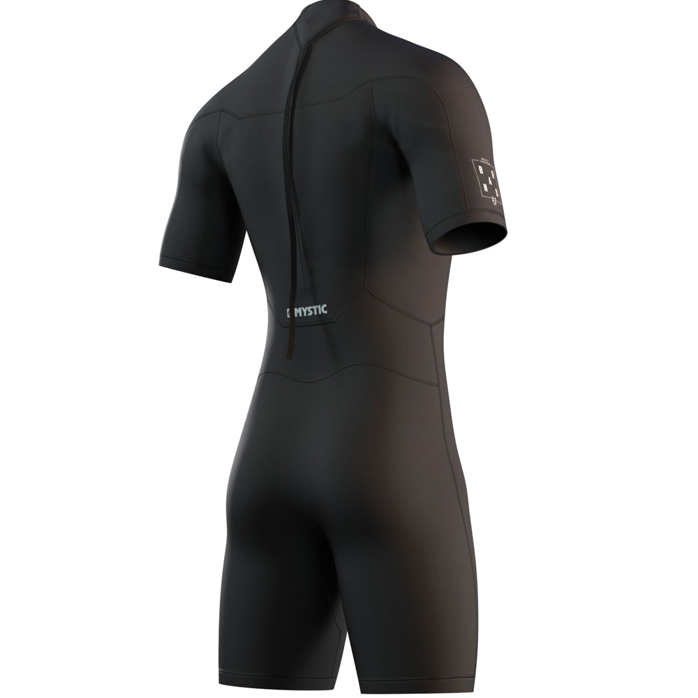 Mystic Brand Shorty 3/2mm Flatlock noir fermeture dos combinaison homme 3